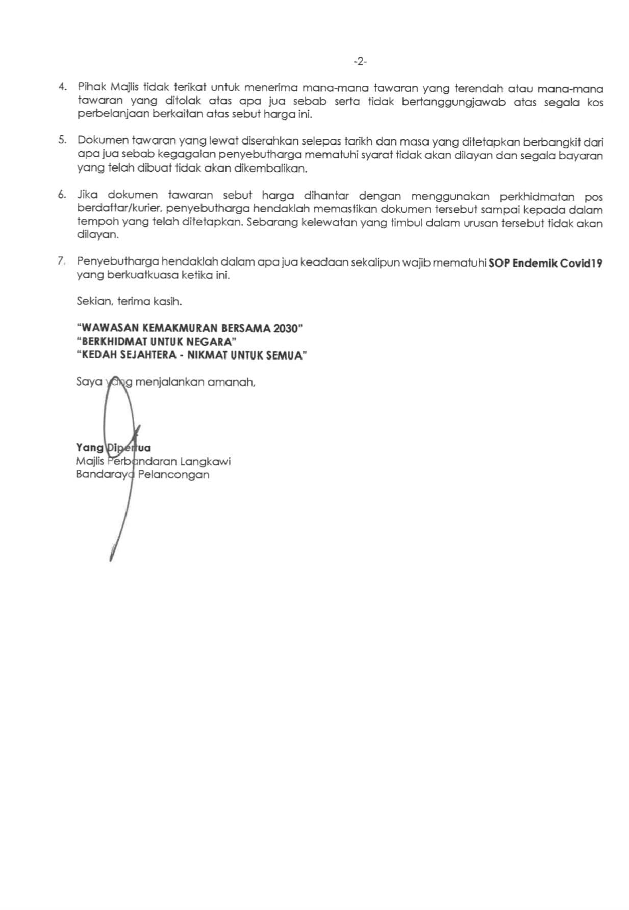 Kenyataan Tawaran Sebut Harga Portal Pbt Kedah