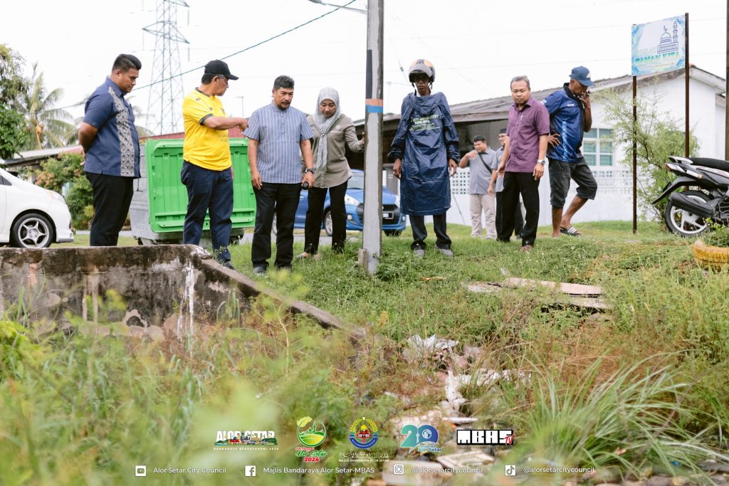 LAWATAN EXCO PERTANIAN, PERLADANGAN DAN PENGANGKUTAN NEGERI KEDAH BERSAMA PIHAK MBAS KE LOKASI ADUAN TAMAN WIRA MERGONG, ALOR SETAR