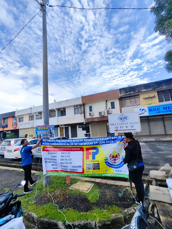 NOTIS MAKLUMAN | PERUBAHAN WAKTU PENGOPERASIAN PARKIR *TERBUKA (ON STREET)* DI SELURUH KAWASAN PENTADBIRAN MAJLIS BANDARAYA ALOR SETAR MULAI 01 JUN 2025